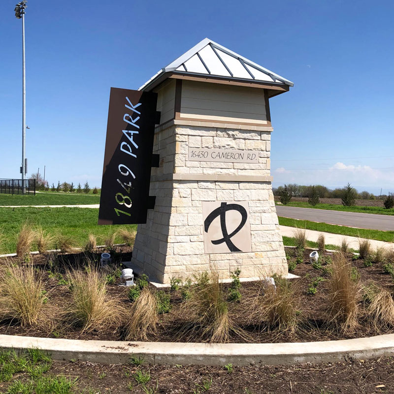 pillar and landscaping