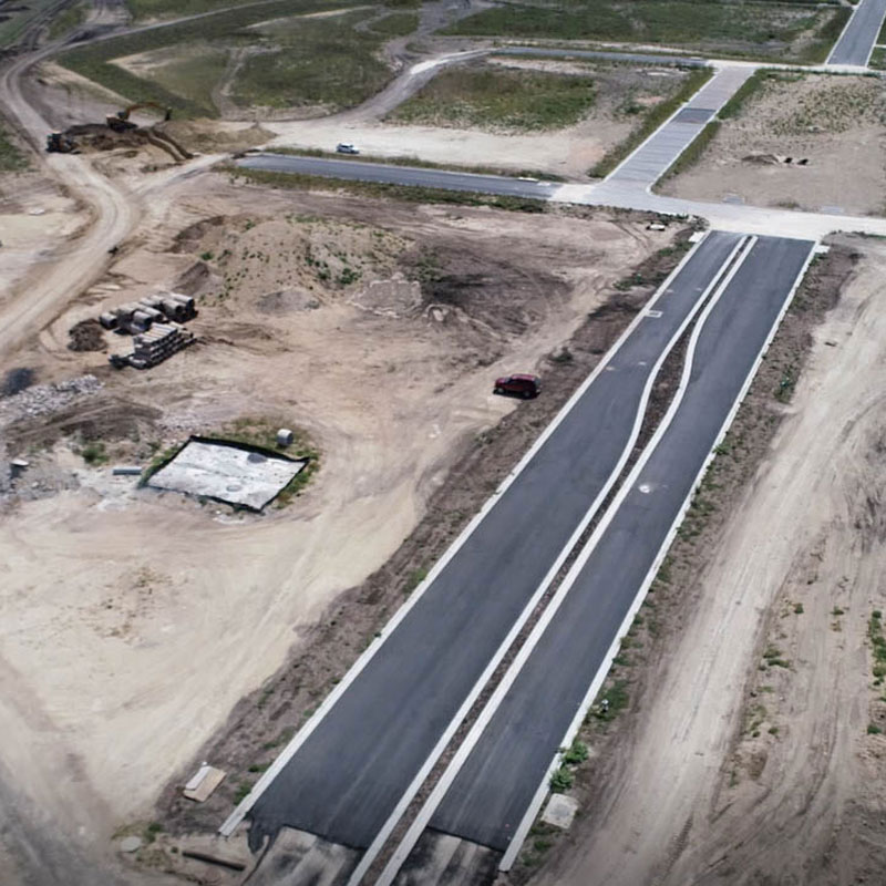aerial view of construction site